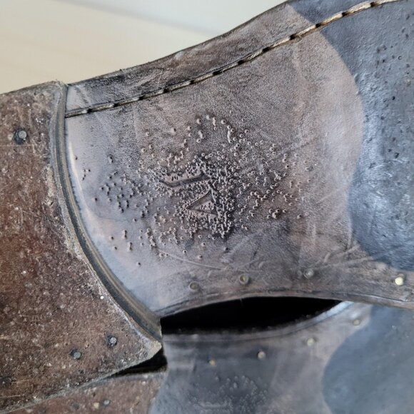 John Varvatos Leather Dress Shoes Wingtip Brogue Oxfords Grey Made in Italy - Picture 11 of 15